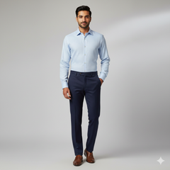 Shirt Fabric Soktas 2 Ply 100s Finest Giza Cotton Jacquard Colour Baby Blue