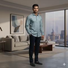 Shirt Fabric Soktas Finest Giza Cotton Plain Colour Soft Ice Green