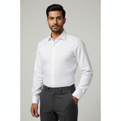 Shirt Fabric Soktas 2 Ply 100s Finest Giza Cotton Jacquard Colour True White