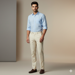 Trouser Fabric Raymond Fine Count Poly Viscose Dobby Colour Cream