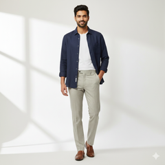 Trouser Fabric Raymond Fine Count Poly Viscose Check Colour Light Brown