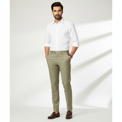 Trouser Fabric Reid & Taylor Super 110s 30% Wool Plain Color Dried Moss Brown