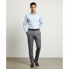 Trouser Fabric Reid & Taylor Super 110s 50% Wool Slub Color Zinc Grey