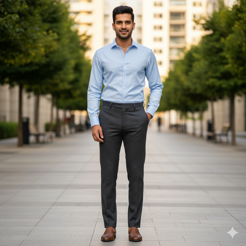 Trouser Fabric Reid & Taylor Super 130s 30% Wool Pin Lining Color Grey