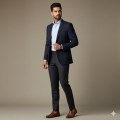 Trouser Fabric Reid & Taylor Super 110s 50% Wool Lining Color Metallic Black