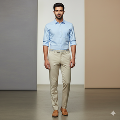 Trouser Fabric Raymond Pure Cotton Textured Color Light Brown