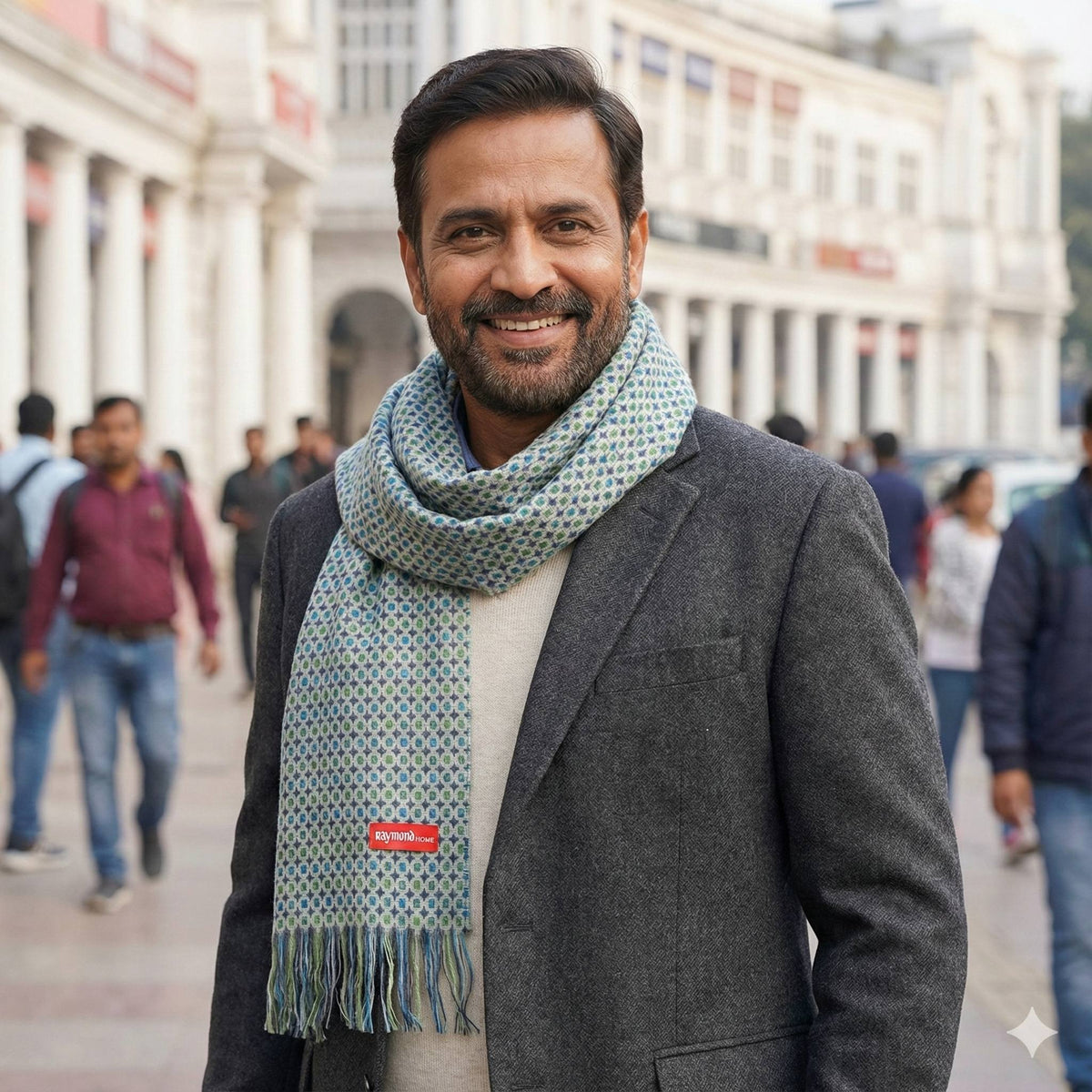 Raymond Pure Wool Muffler Colour Green