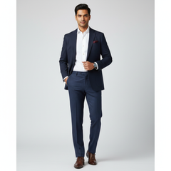 Trouser Fabric Reid & Taylor Super 100s 45% Merino Wool Lining Color Shaded Prussian Blue