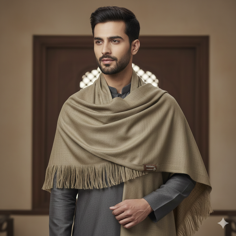 Raymond Pashmina 100% Fine Count Wool Shawl Lohi Color Brown