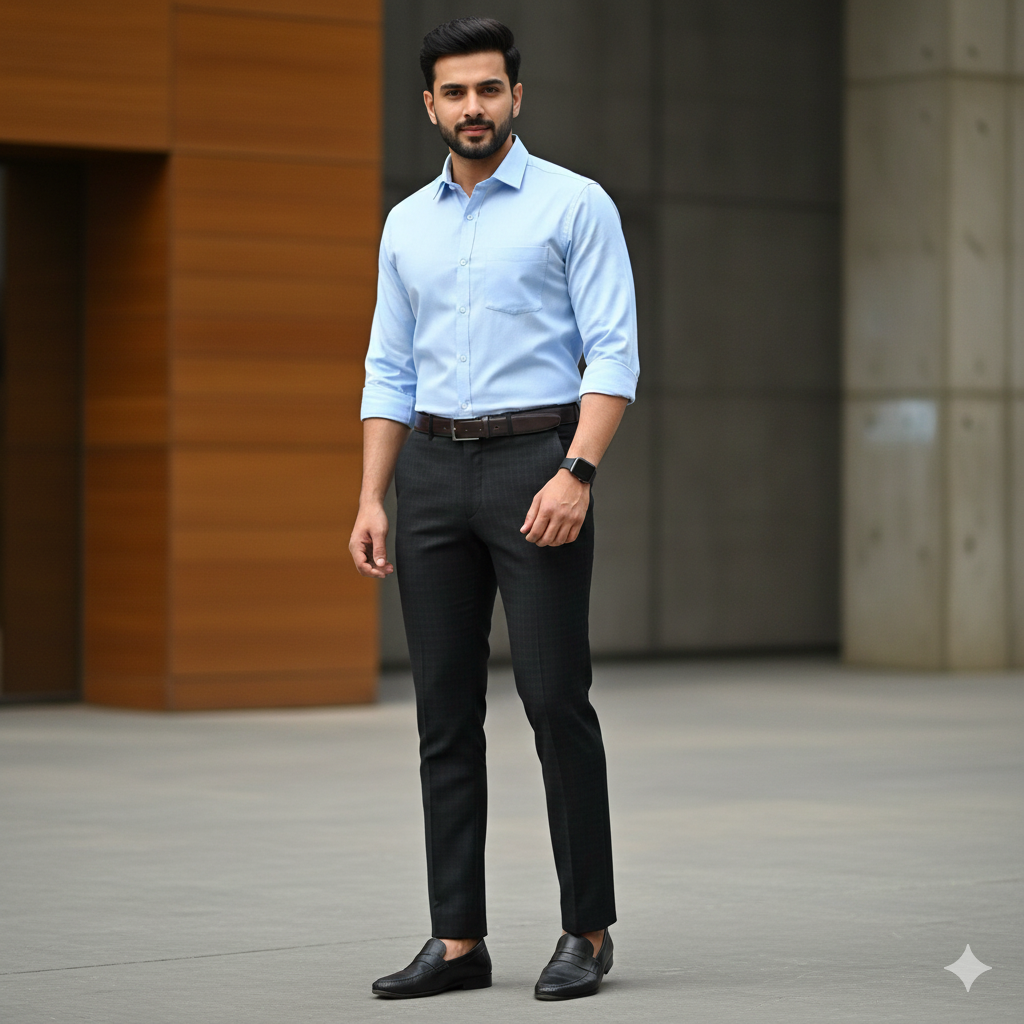 Trouser Fabric Donear 4Way Lycra Premium Check Colour Black