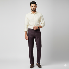 Trouser Fabric Arvind Denim Stretchable Courdray Colour Dark Wine