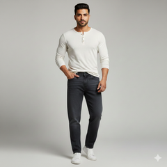 Icon Men’s Cotton Denim Unstitched Stretchable Jeans Fabric Colour Smoke Grey