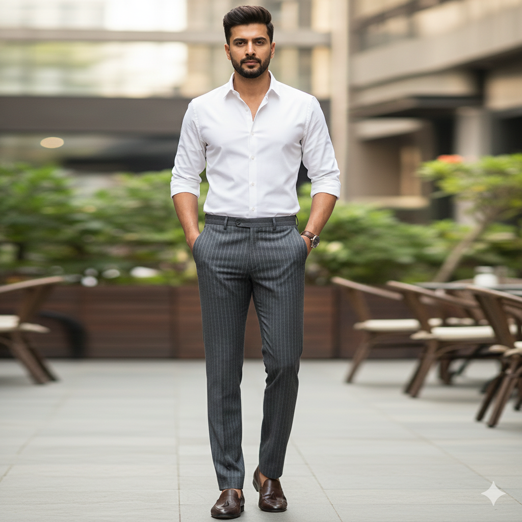 Trouser Fabric Raymond Wool Blended Lining Colour Steel Grey