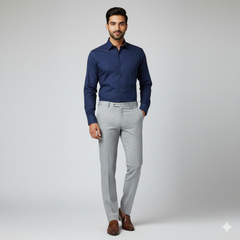 Trouser Fabric Raymond Poly Viscose Zig Zag Colour Silver Grey