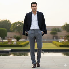 Trouser Fabric Raymond Poly Viscose Broad Lining Colour Silver Grey