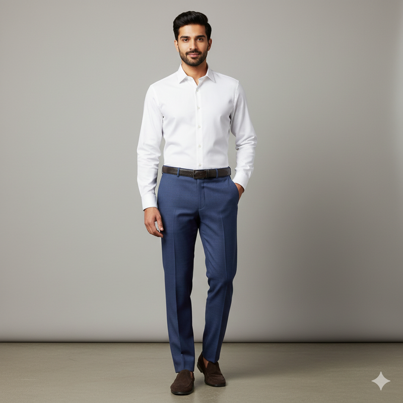 Trouser Fabric Reid & Taylor Fine Polyester Viscose Self Texture Color Lavender Blue