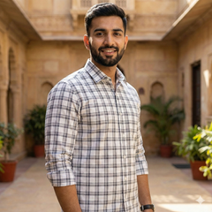 Shirt Fabric Donear Premium Giza Cotton  Broad Check Colour Black N White