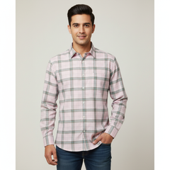 Shirt Fabric Donear Premium Giza Cotton Broad Check Colour Light Pink