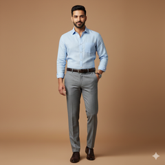 Trouser Fabric Canetti Italy Luxury Poly Viscose Slub Colour Silver Grey