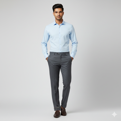 Trouser Fabric Canetti Italy Luxury Poly Viscose Worsted Colour Grey