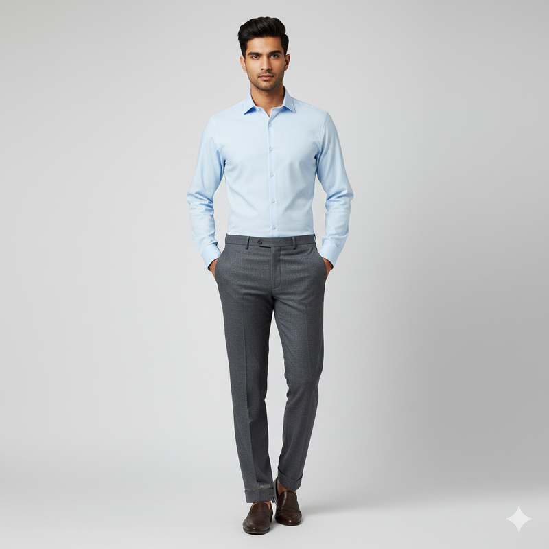 Trouser Fabric Canetti Italy Luxury Poly Viscose Worsted Colour Grey