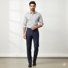 Trouser Fabric Donear Pure Cotton Lining Colour Cobalt Blue