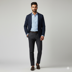 Trouser Fabric Donear Pure Cotton Check Colour Onyx Grey