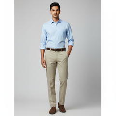 Trouser Fabric Donear Pure Cotton Stretchable Plain Colour Ash Brown