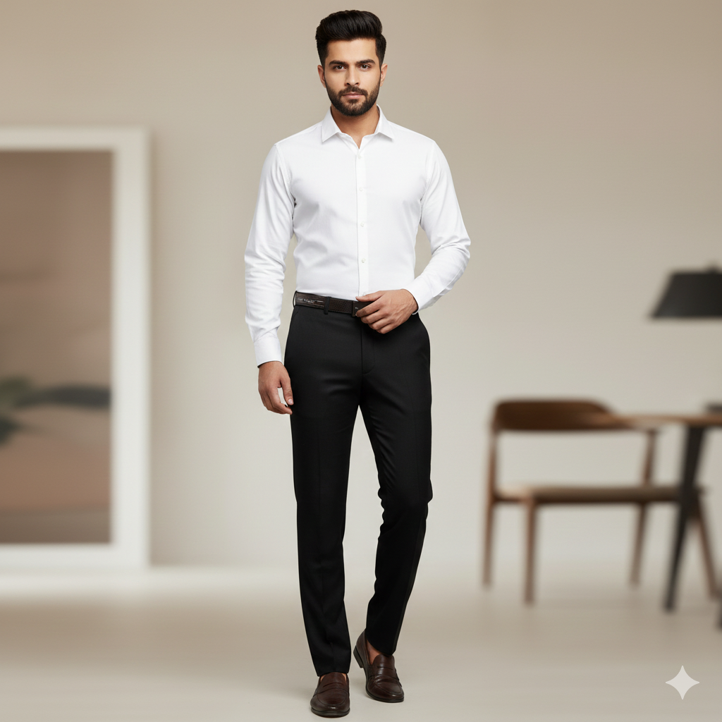 Reid N Taylor Sapphire Terry wool Matti Trouser Fabric Color Black