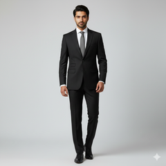 Suit Fabric Raymond Super 120s Luxurious 70% Rich Wool Plain Color Z Black