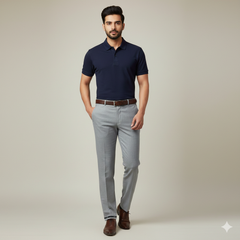 Trouser Fabric Donear 4Way Lycra Premium Check Colour Light Grey