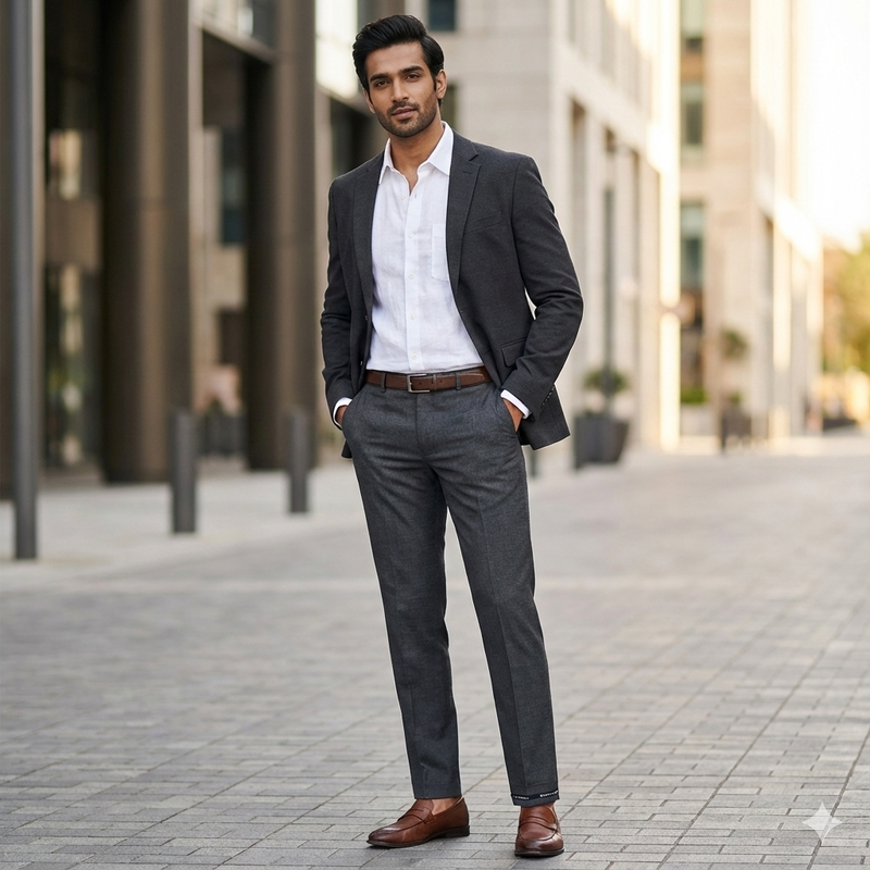 Trouser Fabric Donear 4Way Lycra Premium Worsted Colour Blackish Grey