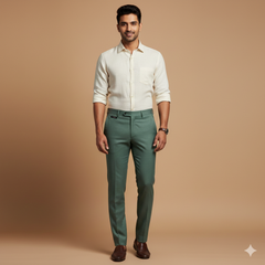 Trouser Fabric Donear 4Way Lycra Premium Plain Colour Emerald Green