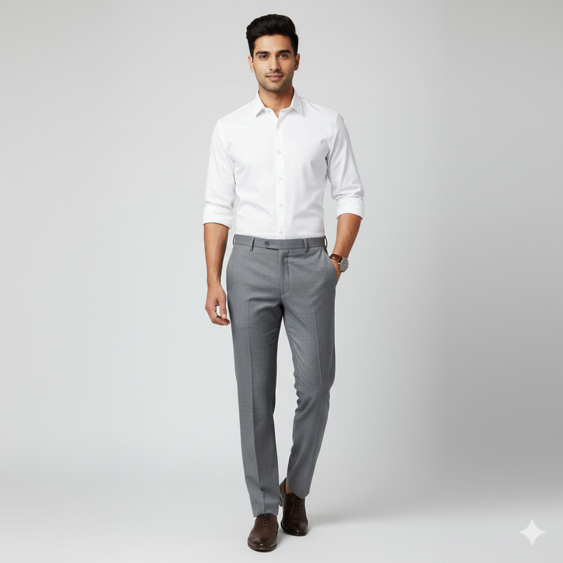 Trouser Fabric Donear 4Way Lycra Premium Plain Colour Light Grey