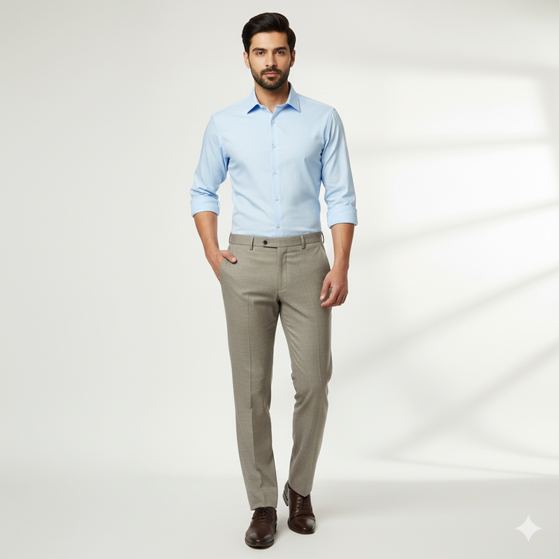 Trouser Fabric Donear 4Way Lycra Premium Plain Colour Desert Brown