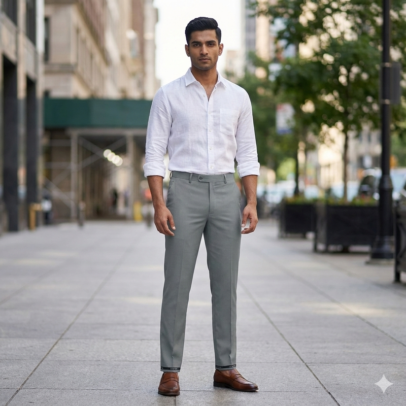 Trouser Fabric Donear 4Way Lycra Premium Plain Colour Silver Blue