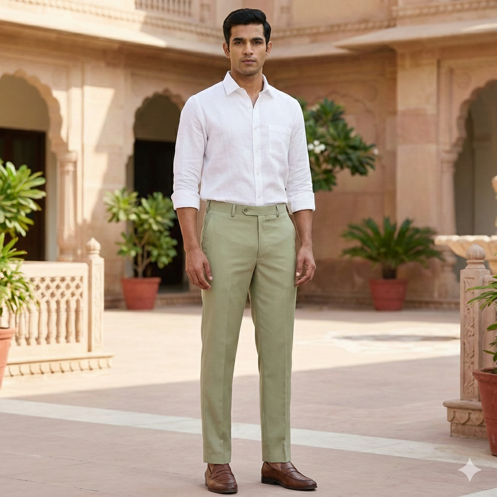 Trouser Fabric Donear 4Way Stretchable Premium Plain Colour Light Brown