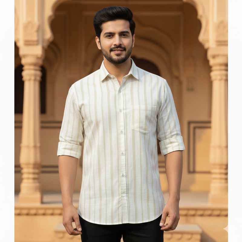 Shirt Fabric Grasim 100% Cotton Lining Colour Almond Brown N Light Pink