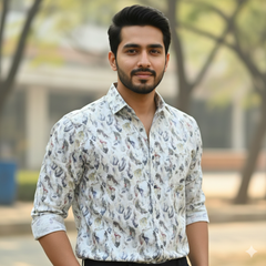 Shirt Fabric Donear Premium Giza Cotton Digital Print Colour Multicolour