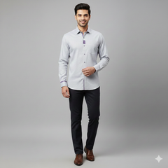 Shirt Fabric Soktas Finest 2Ply 100s Giza Cotton Zig Zag Colour Silver Grey