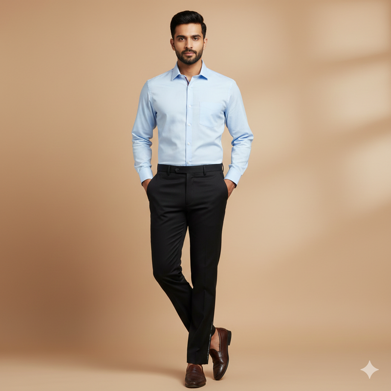 Trouser Fabric Donear Pure Cotton Plain Colour Steel Grey