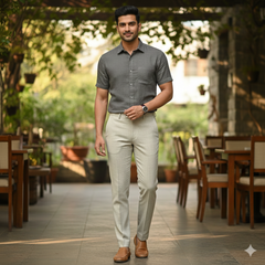 Trouser Fabric Donear Premium 60Lea×44Lea 100% Linen Pin Lining Colour Brown