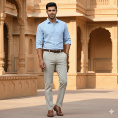 Trouser Fabric Donear Premium 60Lea×44Lea 100% Linen Broad Lining Colour Dusty Brown