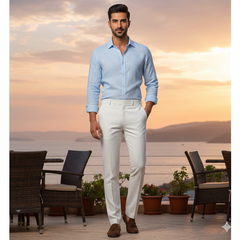 Trouser Fabric Donear Premium 60Lea×44Lea 100% Linen Lining Colour Ash Brown