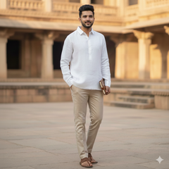 Shirt Fabric Donear 60×60Lea 100%Linen Slub Colour White