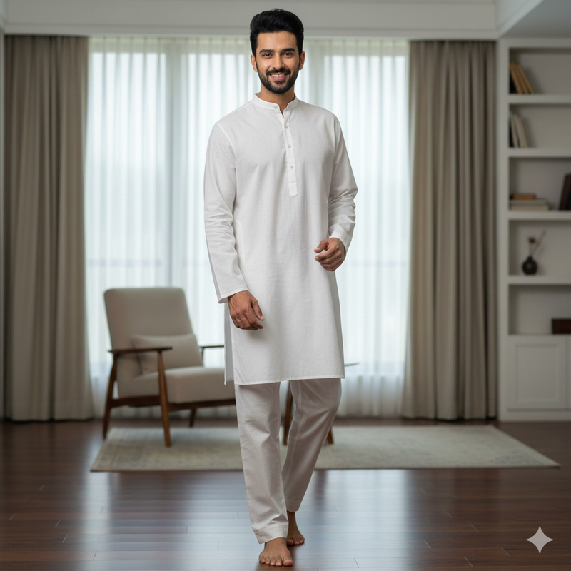 Pajama Fabric Ruby Stiff Finish Pure Cotton Plain White