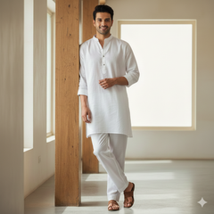 Pajama Fabric Ruby 60s Giza Cotton Plain White