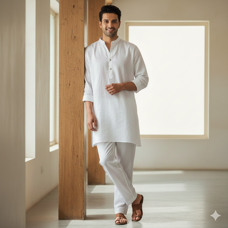 Pajama Fabric Ruby 60s Giza Cotton Plain White