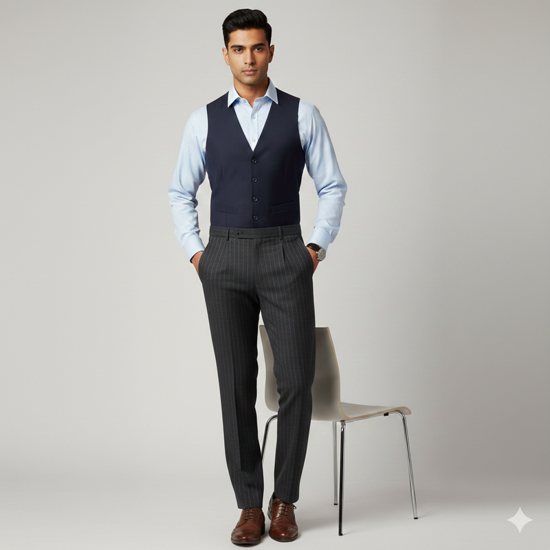 Trouser Fabric Reid & Taylor Super 150s Count 80%Wool Lining Color Black