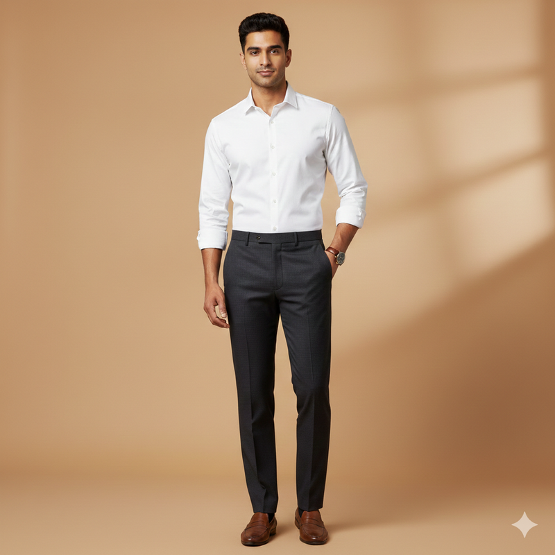 Trouser Fabric Reid & Taylor Super 130s Count 70% Wool Dotted Color Maroon N True Black